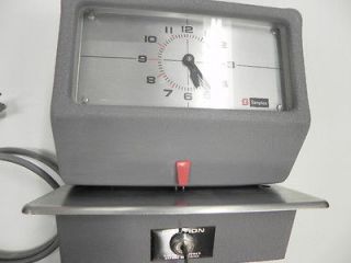 Used SIMPLEX vintage TIME CLOCK RECORDER w/ Key operational