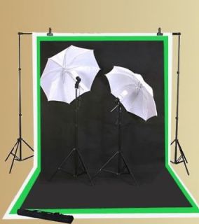 Photography Video Light Kit & 3 Muslins Background Support Lighting 