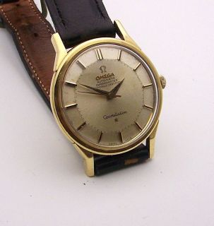 Vintage 18K Solid Gold Mans Omega Constellation Pie Pan Chronometer 24 