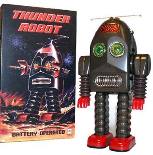 thunder robot tin toy battery operated original color expedited 