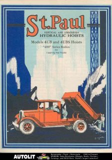 1928 St. Paul 1 1.5 Ton Hoist Dump Truck Body Brochure