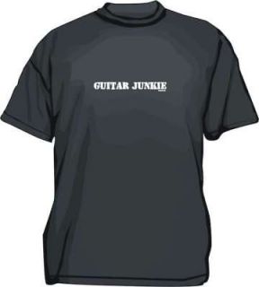 guitar junkie distressed logo tee shirt pick size color