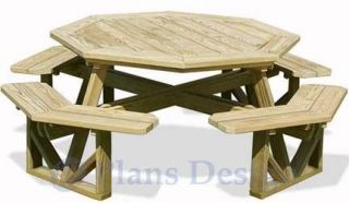 classic large octagon picnic table bench plans # odf07 time