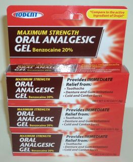iodent maximum strength oral analgesic gel benzocaine 20 %