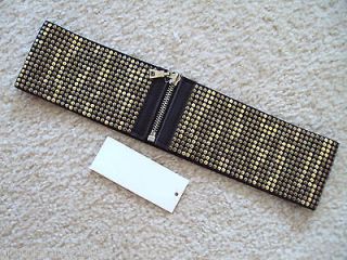 nwt 160 bcbg party dress belt size m 8 10 gray gold sash