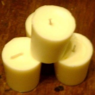 12 (ONE DOZEN) WHITE SOY BEESWAX RICHLY SCENTED OR UNSCENTED VOTIVE 