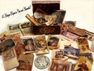 miniature 1 12 trunk and old world style papers kit
