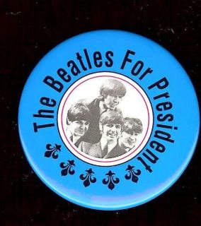 beatles for president dated pin group pinback button time left
