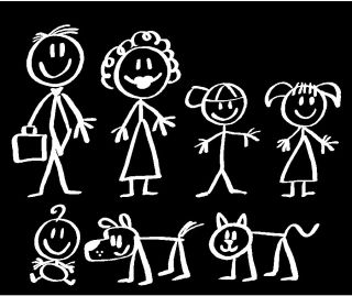 stick people family car decals stickers 4 color pink more