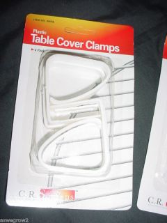 new white table plastic or cloth clips set of 4