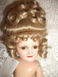VINTAGE doll wig size 8 Upswept Curls HONEY BLONDE unused Antique 