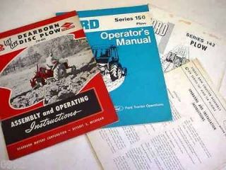ford dearborn 10 80 disc plow 142 150 plow manuals