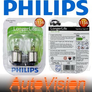 Philips Long Life 2 Bulbs 1156 Backup Light Stock Color Headlamps DOT 