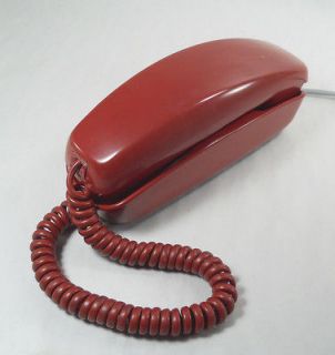 RED Trimline ROTARY DESK TELEPHONE Western Electric Bell System 
