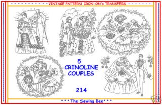 214 crinoline lady couples embroidery transfer patterns 