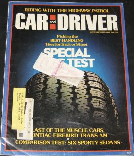 car driver september 1975 tire test trans am time left