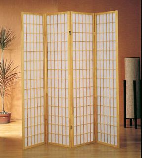   Folding Panels Wood Shoji Room Divider Screen Oriental in Natural