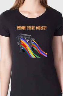 Womens Boombox Techno Find The Beat Graphic Design Shirt T shirt S M 