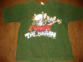 PINKY & BRAIN youth large animation T shirt 1996 Animaniacs cartoon 