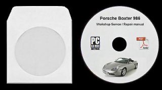 porsche boxster 986 workshop service repair manual on cd from