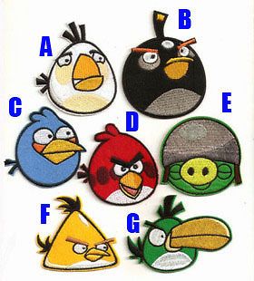 Big Angry Bird Embroidery Sew/Iron On Patch (1 Set for 7) Series 3