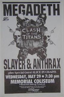 megadeth slayer anthrax alice in chains concert poster time left