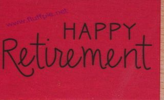 happy retirement wood mounted rubber stamp location united kingdom 