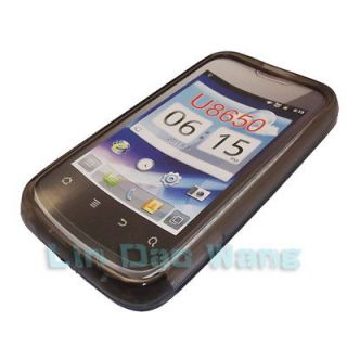New Grey TPU Case Cover + LCD Screen Protector Film For Huawei U8650 