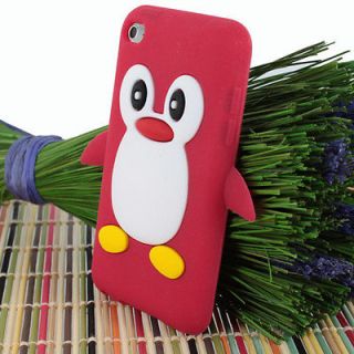 Red Penguin Silicone Soft Case Cover Skin For Apple iPod Touch 4G 4th 