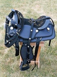 13 Western Youth Childs Kids Pony Saddle Headstall Breast Collar Set 