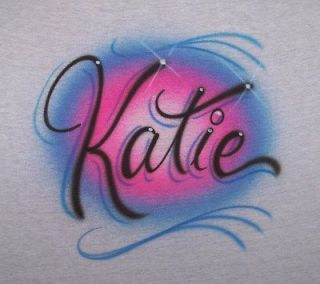 personalized airbrushed t shirt all sizes with any name white