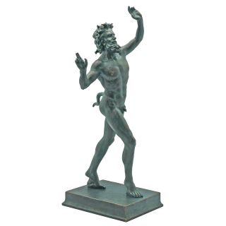 10.5 Large Pompeii Satyr Faunus Bacchus Pan Horned Forest God Statue 
