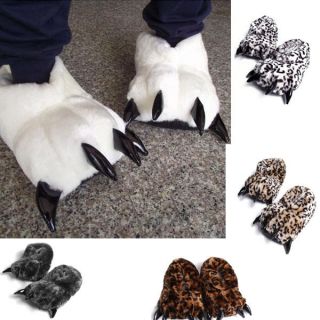 Fashion Animal Paw Slippers Warm Soft Adorable Winter indoor