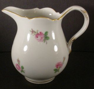 Meissen Antique Large Germany Porcelain Creamer Little Pink Roses Gold 