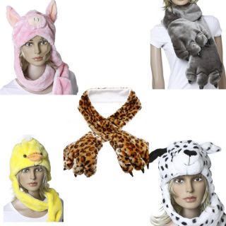 Cartoon Bears Paw/Pig/Duck/Dog Hat Earmuff Scarf Glove Soft Warm 