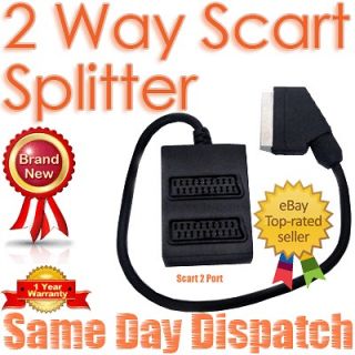 Way Scart Extension Box Signal Splitter Plug Cable For HDTV TFT VCR 