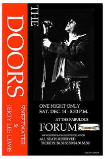 Jim Morrison & The Doors at The Forum in Los Angeles Concert Poster 