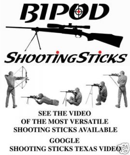 Bipod Shooting Stick   Loop top design for maximum versatility   with 