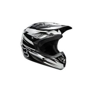 Fox V1 Helmet Pilot Race Adult XL Dirt Bike ATV Black Silver SALE