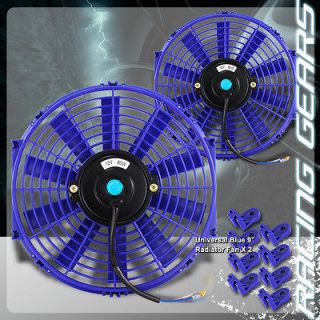   Universal 10 Blade 9 Blue Push n Pull Electric Radiator Cooling Fan