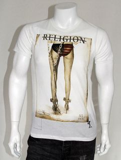 RELIGION Clothing High Heels Chain Gang Sexy NY USA Printed T Shirt 