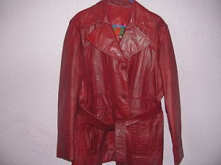 vintage 3/4 red leather jacket raffaello 44 like fight club pitt 