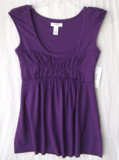 Alfani Intimates Pajama Shirt Top Modal Spandex Plum Purple NEW $30 