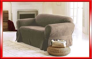 New Luxury Super Soft Micro Suede Sofa/Couch Cover Slipcover Stone 