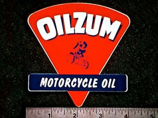 OILZUM Motorcycle Oil   Original Vintage 1960s 70s Racing Decal 
