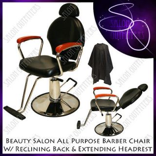   Hydraulic Reclining Barber Chair Honey Wood Shampoo Salon Equipment