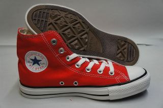 CONVERSE CHUCK TAYLOR RED/WHITE HI TOP CANVAS NEW IN BOX SIZES 4 TO 