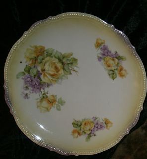 Vintage Serving platter PK Silesia Lusterware Rose Floral Iridescent 
