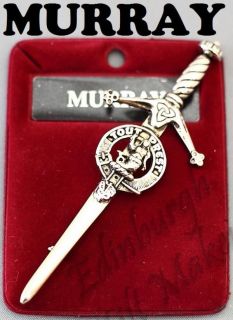 MURRAY CLAN CREST KILT PIN 130 CLAN NAMES AVAILABLE MADE IN SCOTLAND