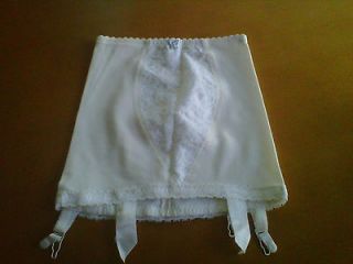 vintage playtex womens white 4 metal suspender parachute girdle waist 